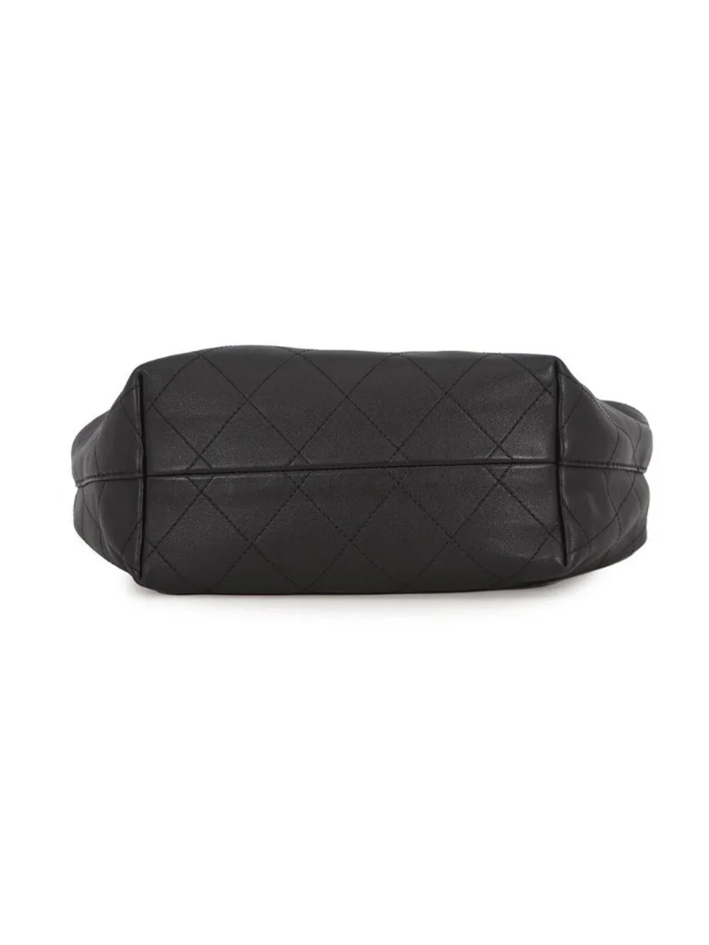 Chanel Handbag Quilted CC Logo Hobo Calfskin Black